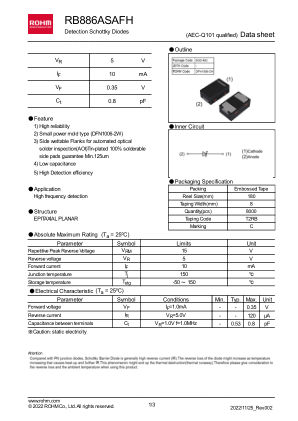 RB886ASAFH 数据手册首页