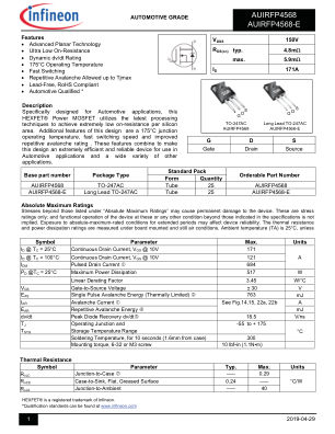 AUIRFP4568 datasheet cover page