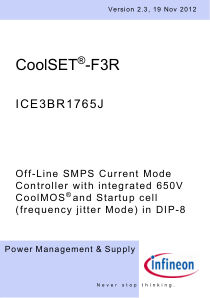 ICE3BR1765J 数据手册首页