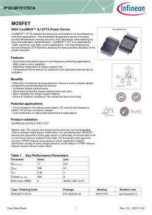 IPQC60T017S7A datasheet cover page