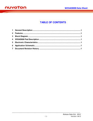 W55AD808 datasheet cover page