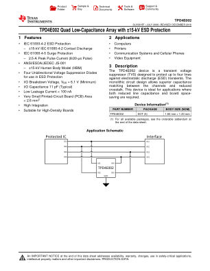 TPD4E002 datasheet cover page
