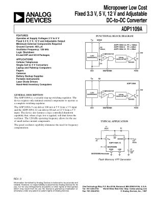 ADP1109A 数据手册首页