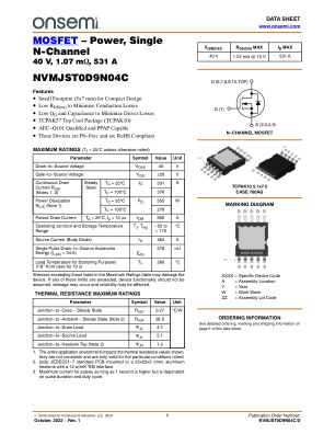 NVMJST0D9N04C datasheet cover page