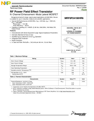 MRF6P24190H 数据手册首页