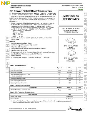 MRF21045 datasheet cover page