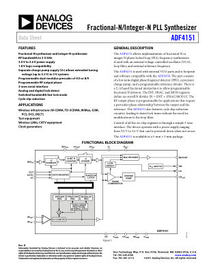 ADF4151 datasheet cover page