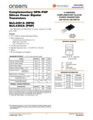 MJL4281A datasheet cover page