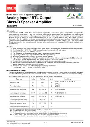 BD5424EFS datasheet cover page