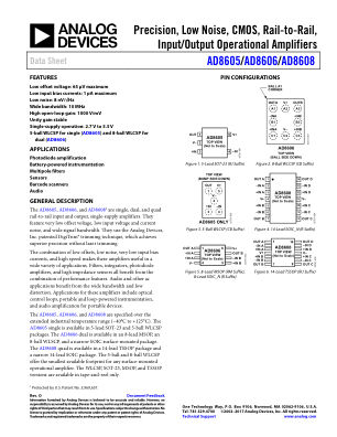 AD8605 datasheet cover page