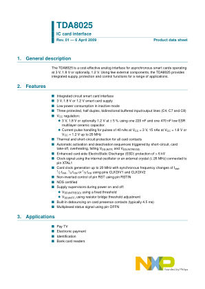 TDA8025 datasheet cover page