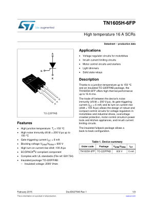 TN1605H-6FP 数据手册首页
