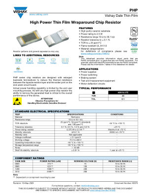 PHP datasheet cover page