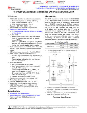 TCAN1051V-Q1 datasheet cover page