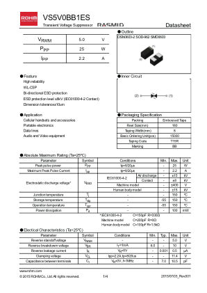 VS5V0BB1ES datasheet cover page