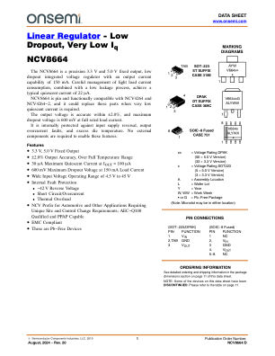 NCV8664 数据手册首页