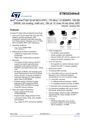 STM32G484CE datasheet cover page
