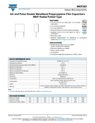 MKP383 datasheet cover page