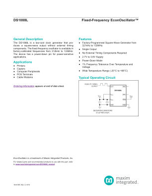 DS1088-DS1088L datasheet cover page