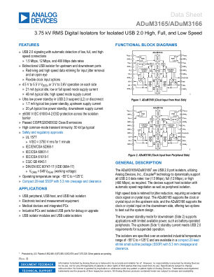 ADUM3165-ADUM3166 datasheet cover page