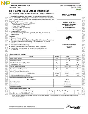 MRF9030N datasheet cover page