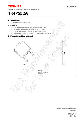 TK4P55DA datasheet cover page