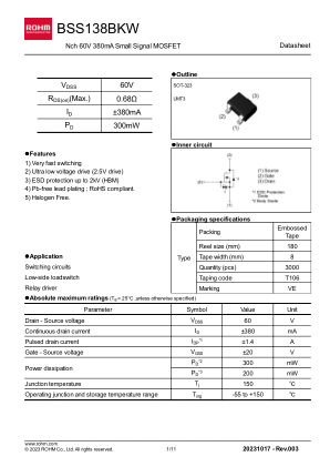 BSS138BKW datasheet cover page