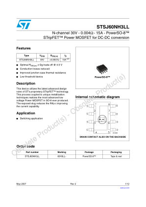 STSJ60NH3LL 数据手册首页