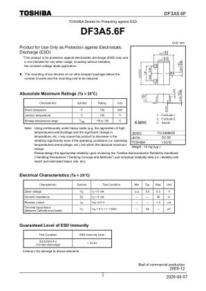 DF3A5.6F datasheet cover page