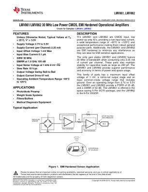 LMV862 datasheet cover page