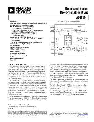 AD9875 数据手册首页