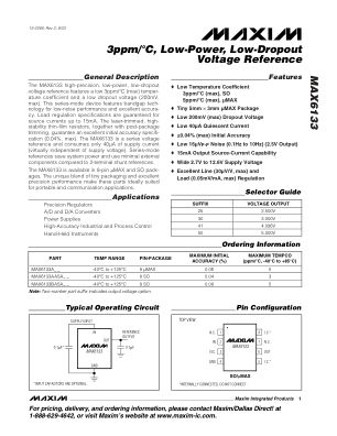 MAX6133 datasheet cover page