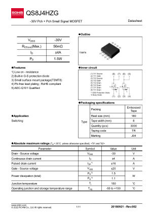 QS8J4HZG datasheet cover page