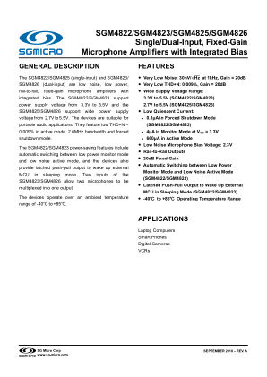 SGM4822 datasheet cover page