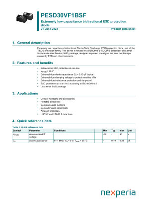 PESD30VF1BSFYL datasheet cover page