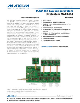 MAX1454DBSYS-MAX1454EVSYS 数据手册首页