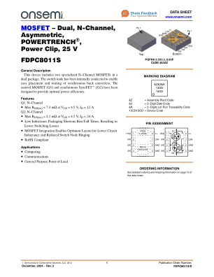 FDPC8011S 数据手册首页