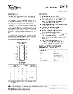SN74LV8153 datasheet cover page