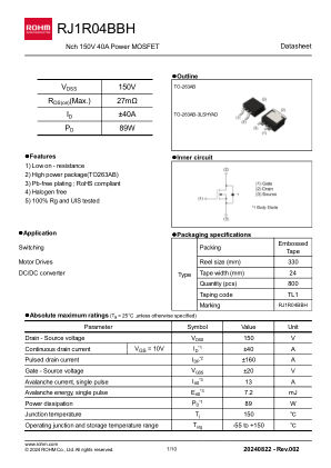 RJ1R04BBH 数据手册首页