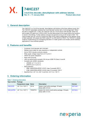 74HC237D datasheet cover page