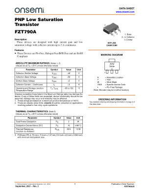 FZT790A 数据手册首页