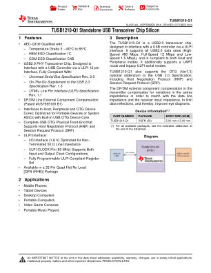TUSB1210-Q1 datasheet cover page