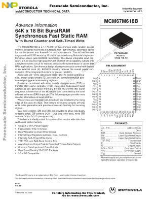 MCM67M618B datasheet cover page