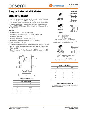 MC74HC1G32 数据手册首页