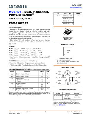 FDMA1023PZ datasheet cover page