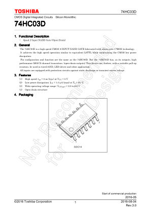 74HC03D datasheet cover page