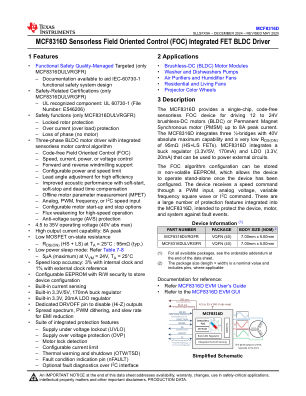 MCF8316D datasheet cover page