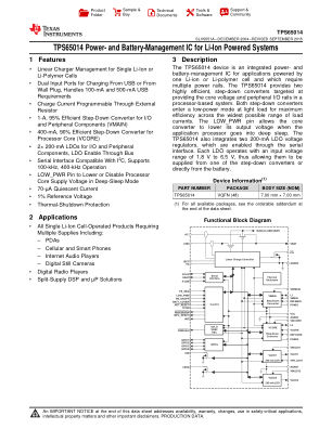 TPS65014 datasheet cover page