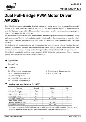 AM6289 datasheet cover page