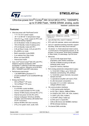 STM32L451CC 数据手册首页